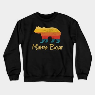 Mama Bear Vintage Retro Sunset Crewneck Sweatshirt